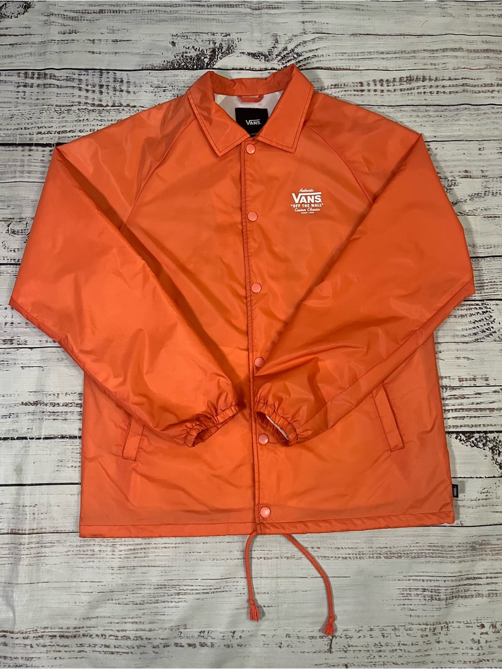 Vans “Off The Wall” Custom Classics Windbreaker Jacket Orange Men’s Sz Large